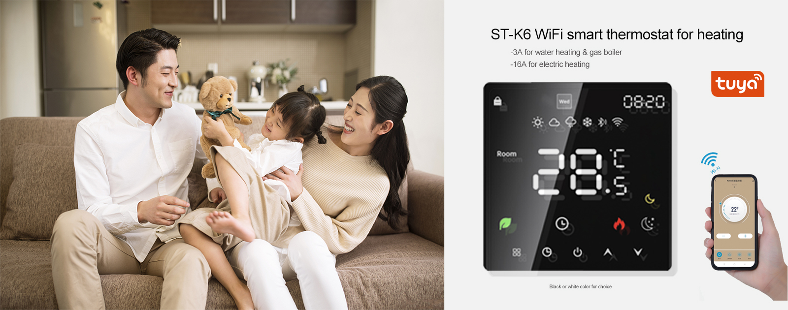 Color display heating thermostat