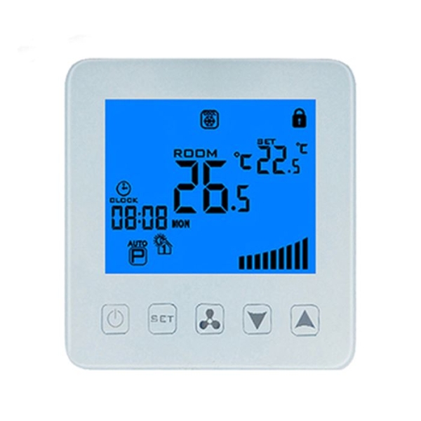 FC08-4 smart wifi touch key programmable FCU thermostat with big LCD display