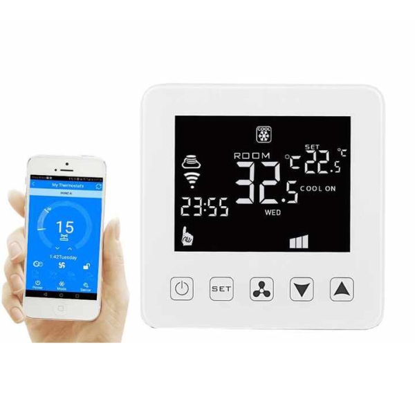 FC08-2 big LCD display touch key FCU thermostat with WiFi