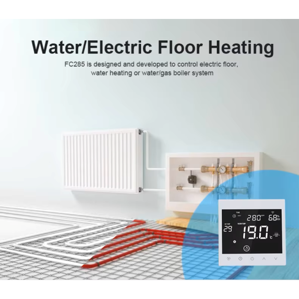 FC285 WiFi programmable Heating Thermostat for water heating or gas boiler with humidity